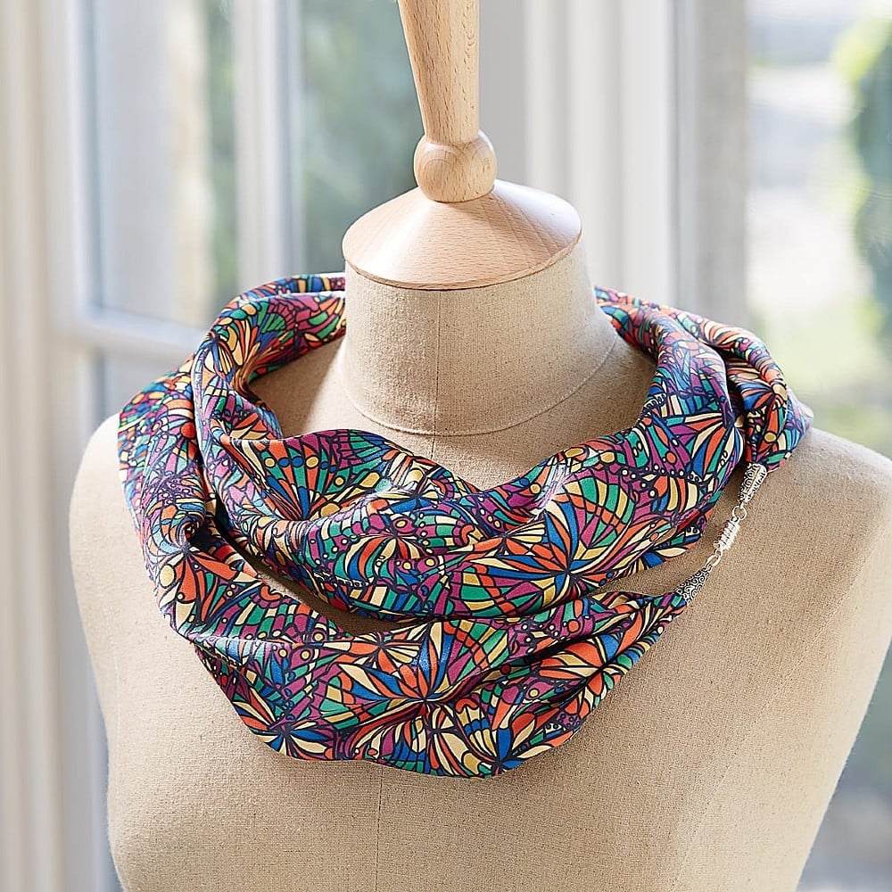 Foulard Vintage En Soie Madis 110x110cm - Multicolore, Occasion En Très Bon état