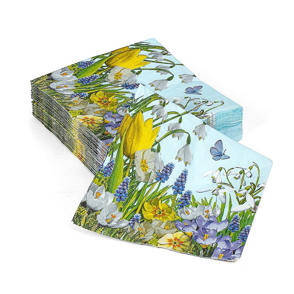 2 paquets de serviettes printaniers