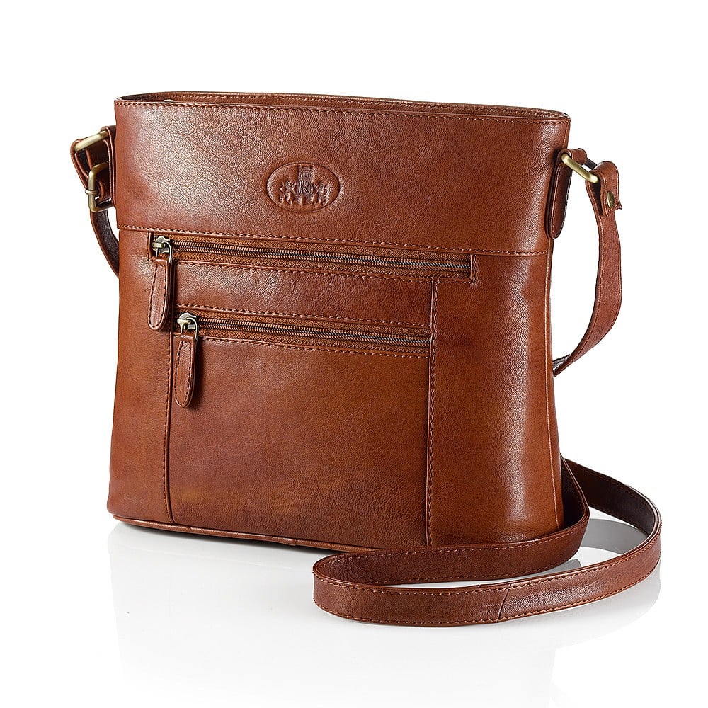 Sac à bandoulière en cuir cognac