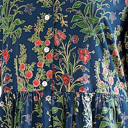 Vintage St Michael 90s robe de thé floral marine avec poches robe de