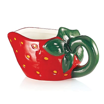 Bol en céramique fraise 15 x 5 cm – Bol Dolomite en forme de fraise rouge – Bol de service Bol à salade Bol à soupe – Bol décoratif pour le printemps